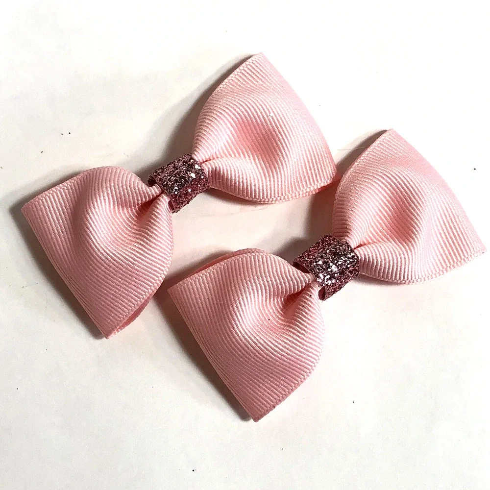 Hair Clip Barrette Lot Ribbon Bow Knot Trendy New Coquette Pink and Footballs